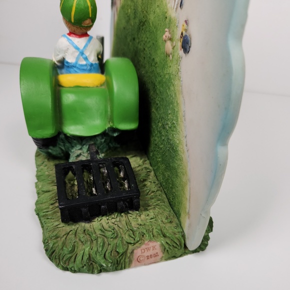 VTG 2002 DWK Boy Drives a John Deere Tractor Resin Figurine- Farm, Country, 3D - Picture 5 of 12